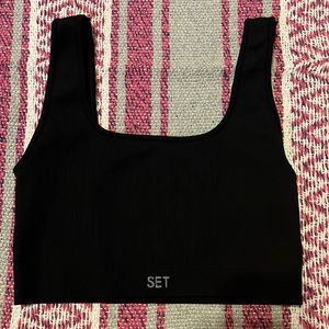 SETactive sculptflex box cut bra in onyx size medium